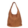 Soft woven leather shoulder bag