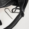 Shoulder bag in soft black nappa leather