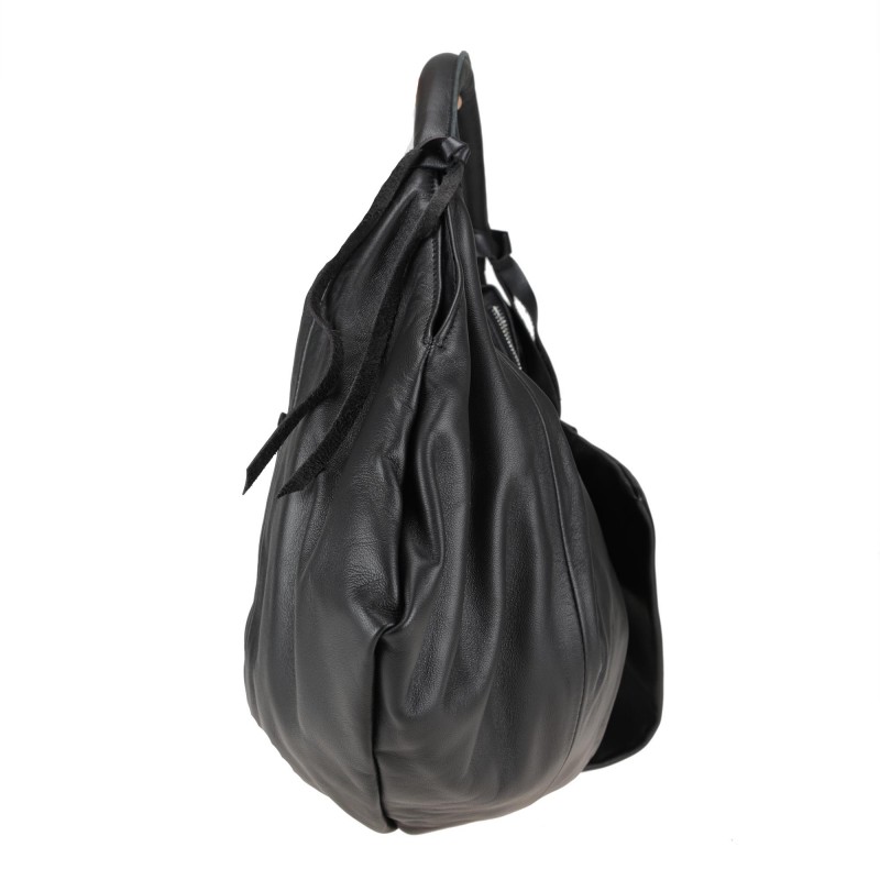 Bolso bandolera en suave piel napa negra