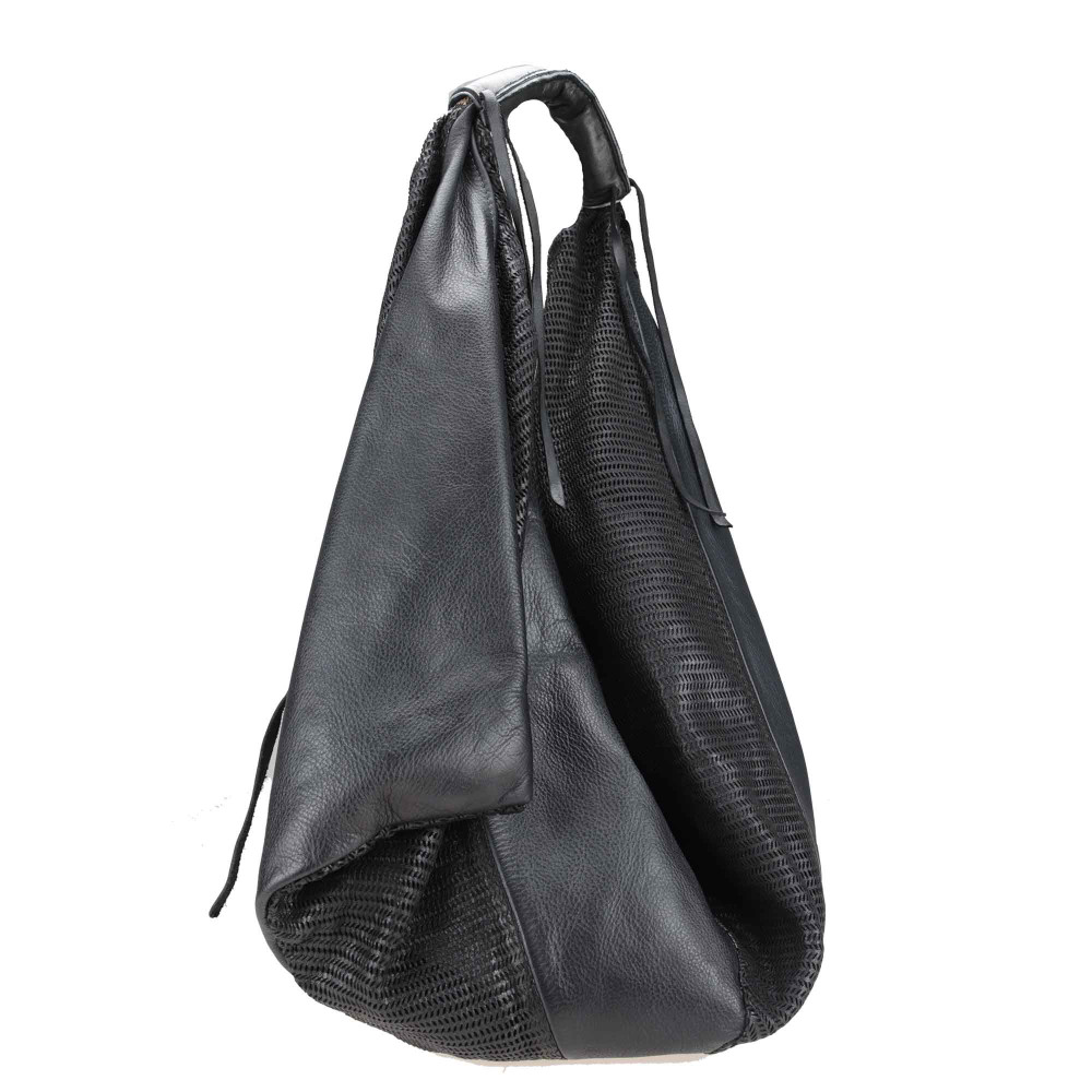 Bat bag in hand-buffered soft leather