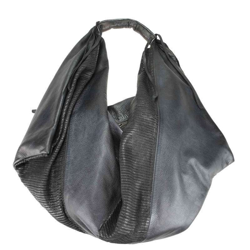 Bat bag in hand-buffered soft leather