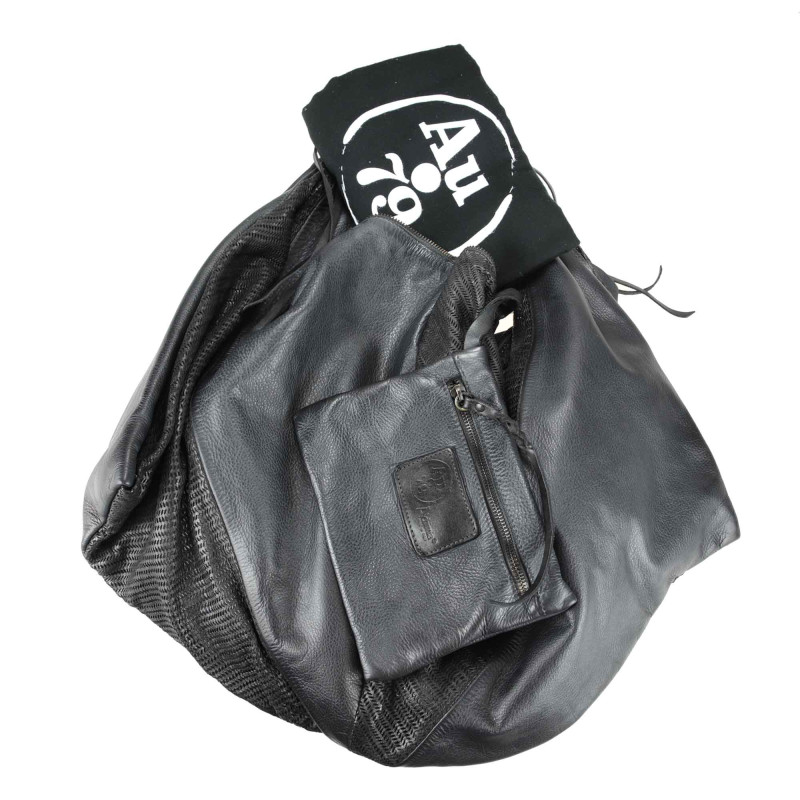 Bat bag in hand-buffered soft leather