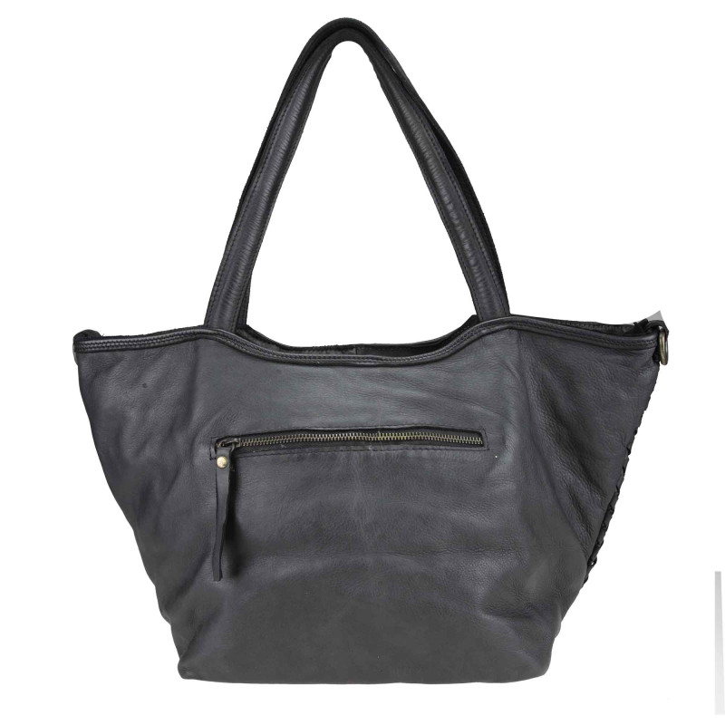 Bolso bandolera de piel tejida con bandolera