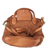 Vintage effect woven leather satchel bag