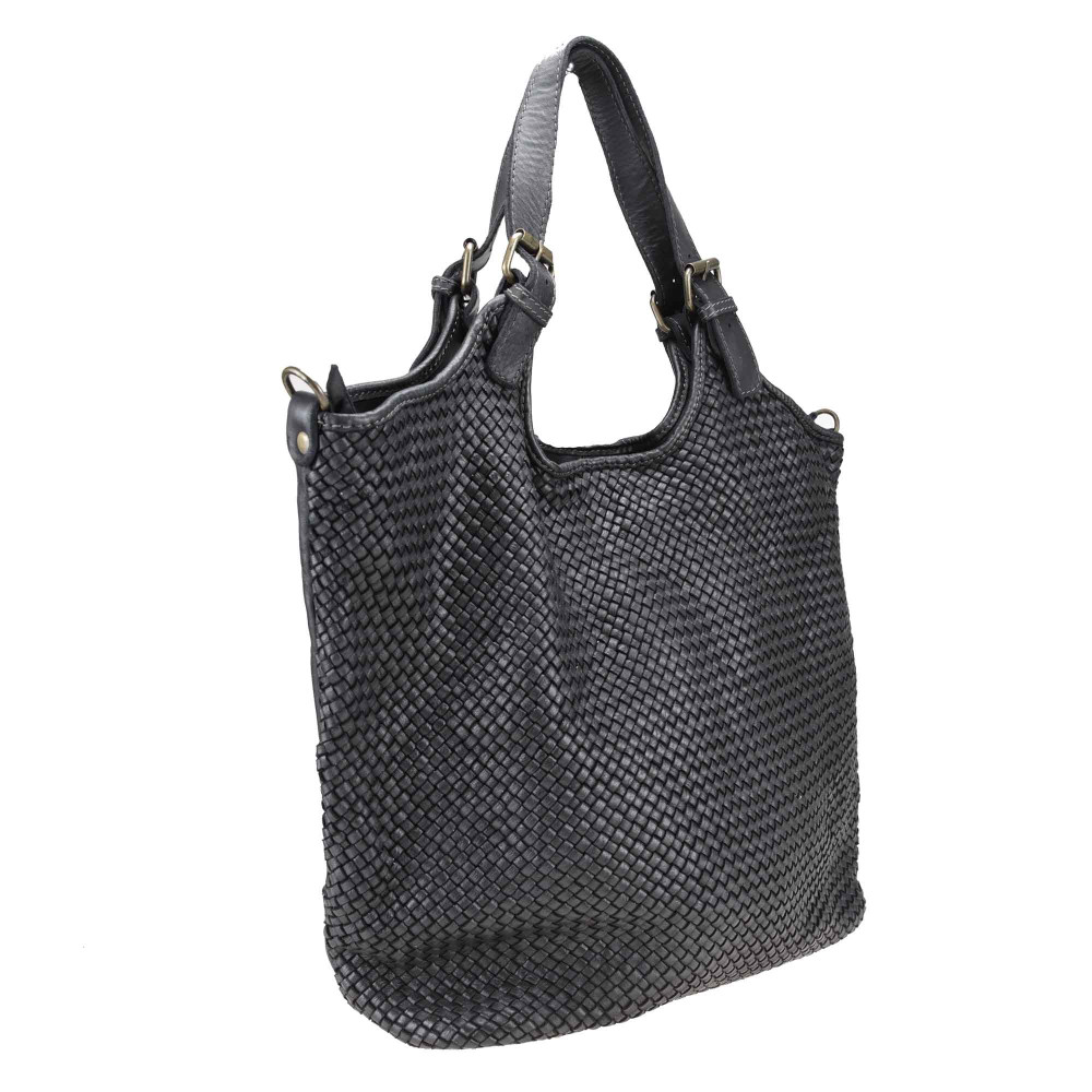 Bolso Tote bandolera de piel tejida con bandolera