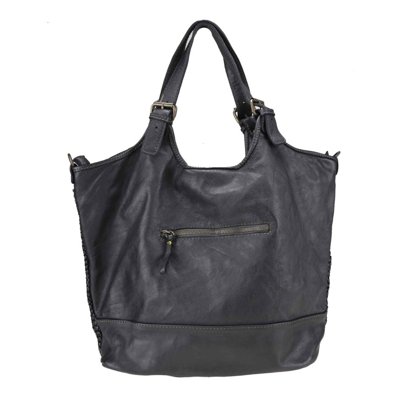 Sac Tote en cuir tressé avec bandoulière