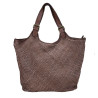 Woven leather Tote bag with shoulder strap