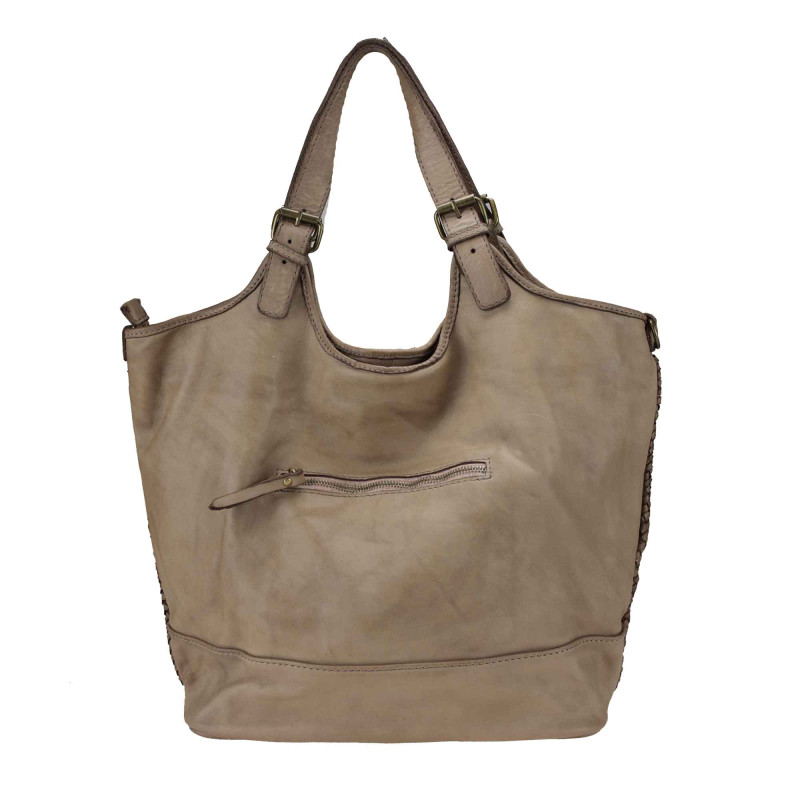 Bolso Tote bandolera de piel tejida con bandolera