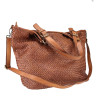 Woven leather Tote bag with shoulder strap