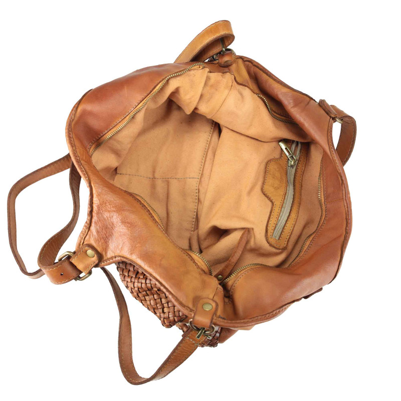 Bolso Tote bandolera de piel tejida con bandolera