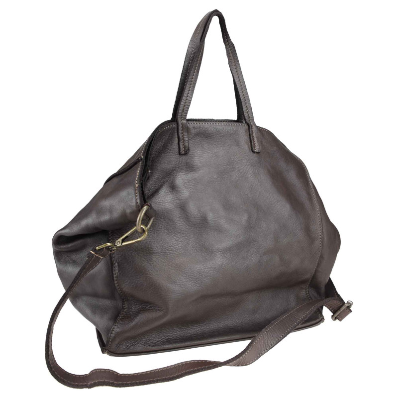 Sac shopping en cuir souple