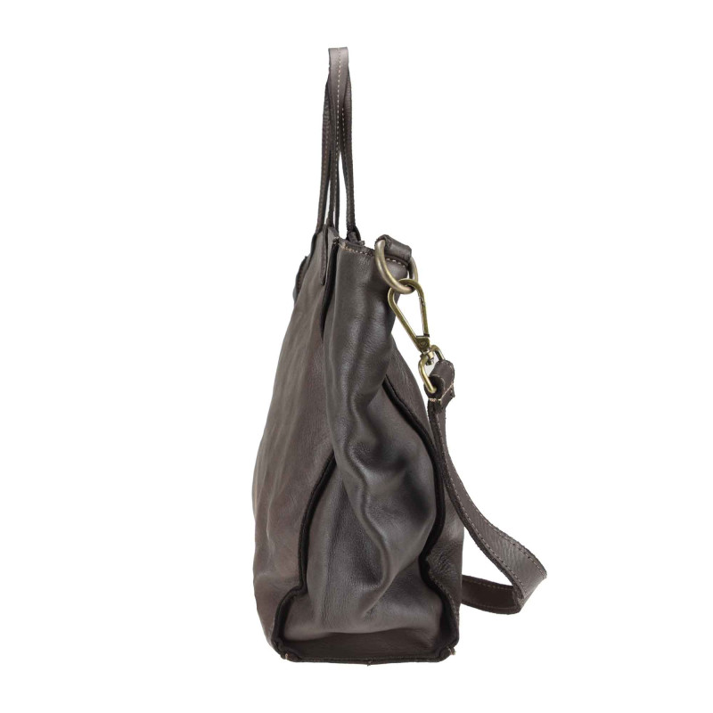 Soft leather shopping bag