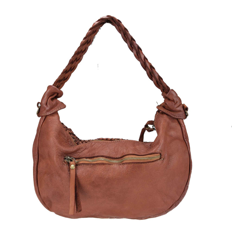 Tasche aus gewebtem Leder mit geflochtenen Griffen