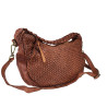 Braided leather bag with plaited handles