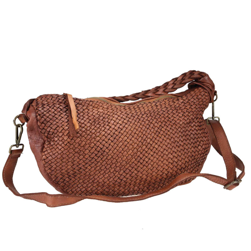 Braided leather bag with...