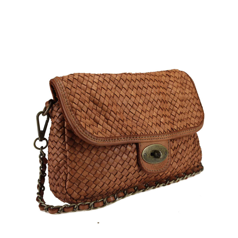 Woven leather cross-body