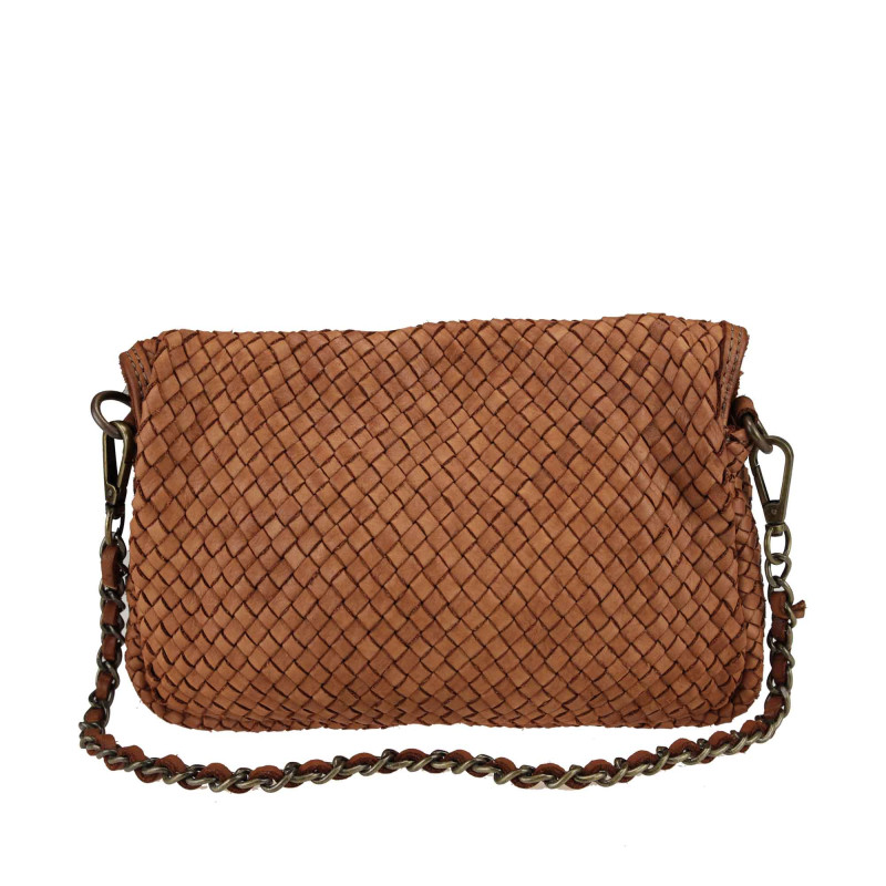 Woven leather cross-body