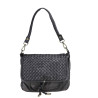 Braided leather shoulder bag