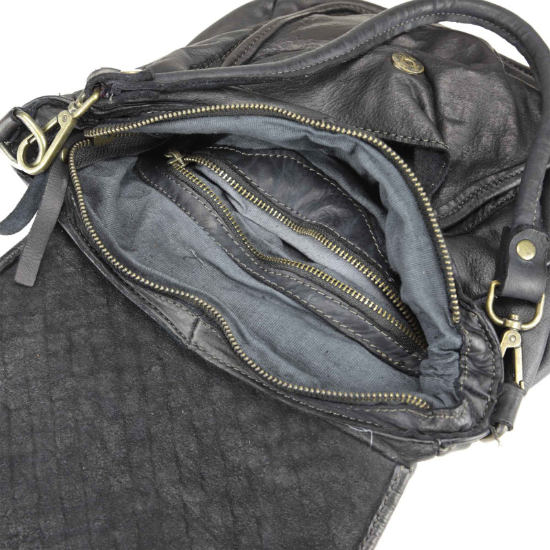 Braided leather shoulder bag