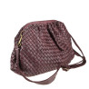 Vintage effect woven leather clutch