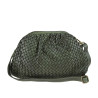 Vintage effect woven leather clutch