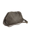 Vintage effect woven leather clutch