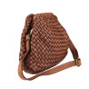 Vintage effect woven leather clutch