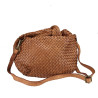 Woven leather bag with knot